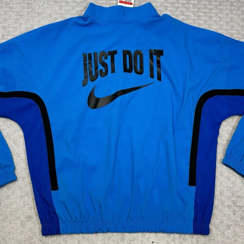 Nike DNA Just Do It Woven Basketball Full-Zip Jacket Mens L Oversized Blue $115
